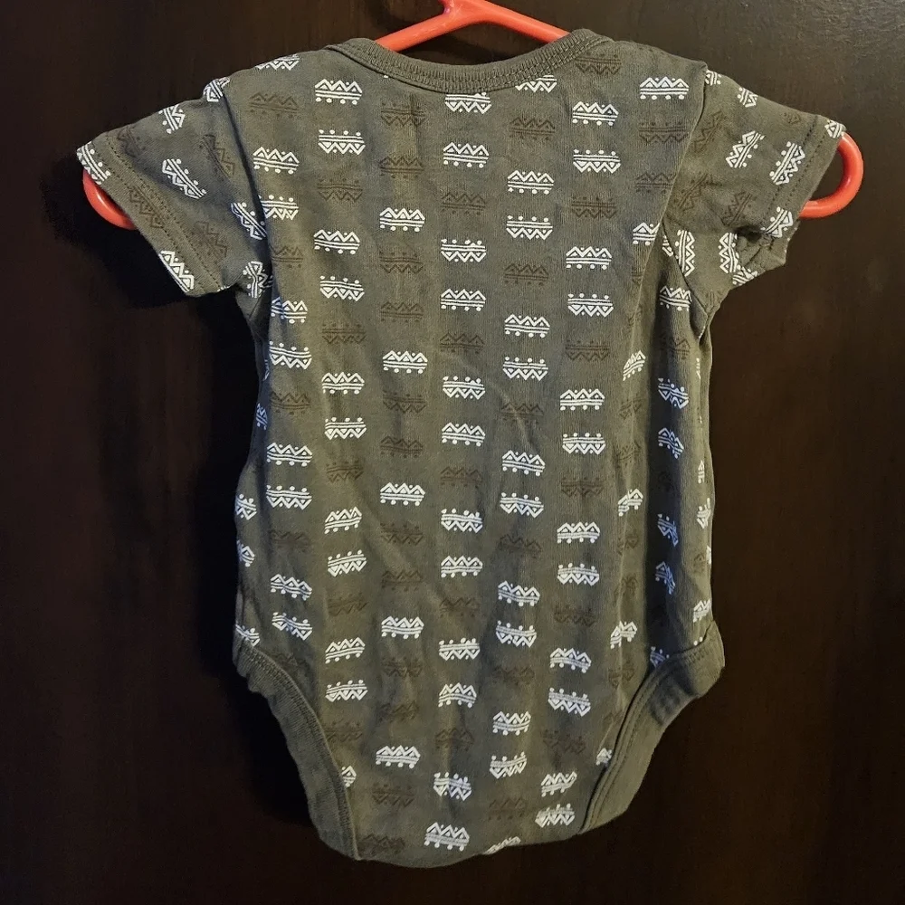 Baby Elements Brown and White Patterned Baby Bodysuit